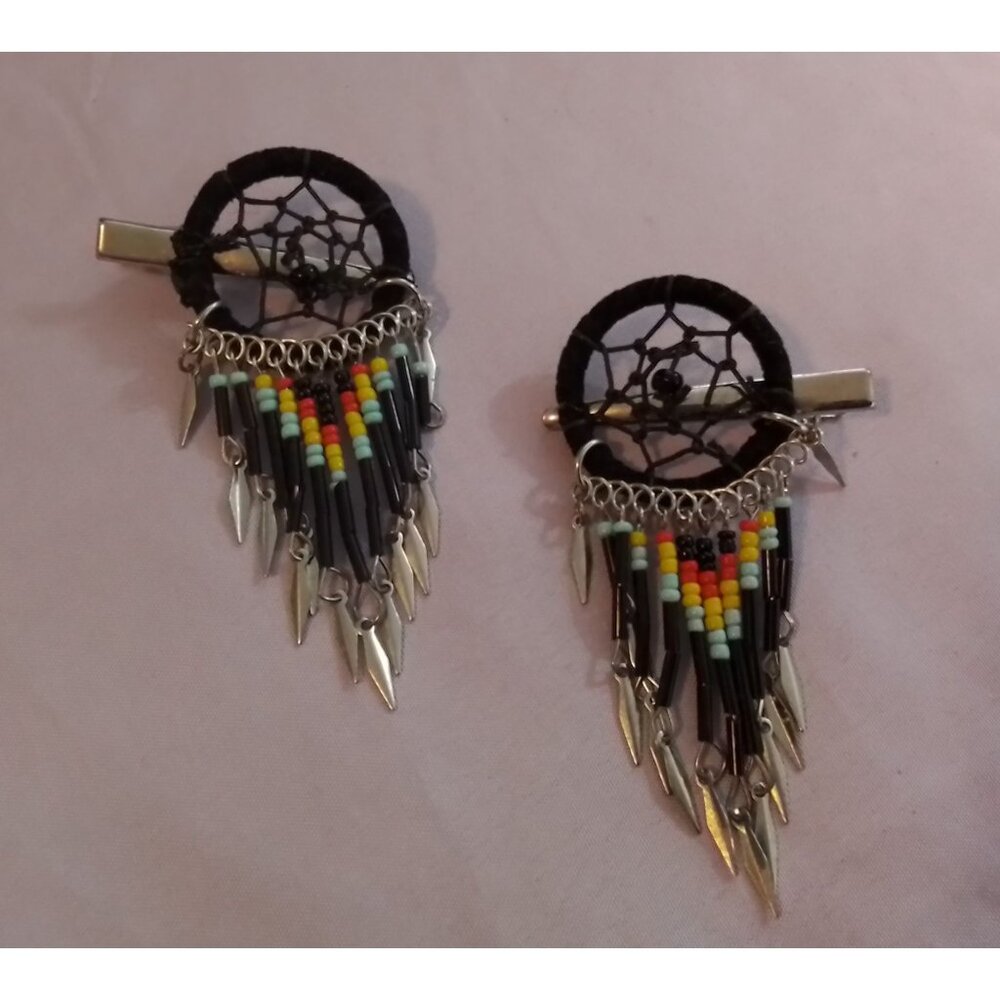 Dreamcatcher Hair Clips Barrettes With Beaded Tassels